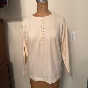 Vintage Gap Ivory Long Sleeve Henley Top
